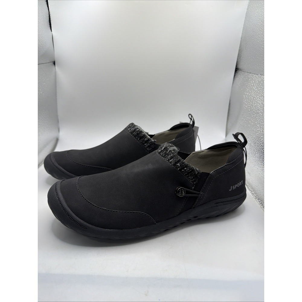 JSport Jambu Alice Slip On Shoes Womens 10 Black Faux Fur Comfort Casual